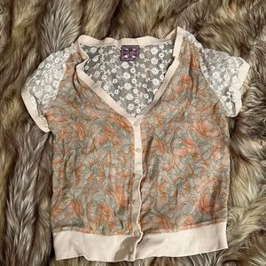 Free people sheer lacy top